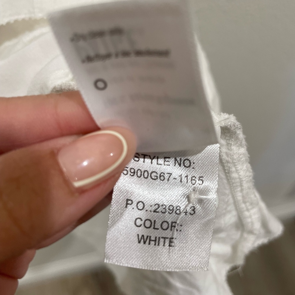 PAIGE White Tiered Button-Up Dress Size Large - Picture 9 of 12